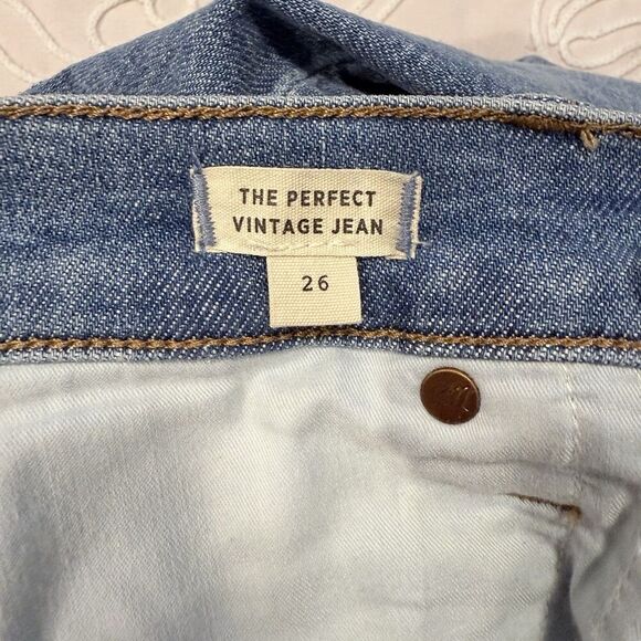 Madewell The Perfect Vintage Jean Size 26 High Rise Straight Raw Hem Denim Blue - Picture 9 of 12
